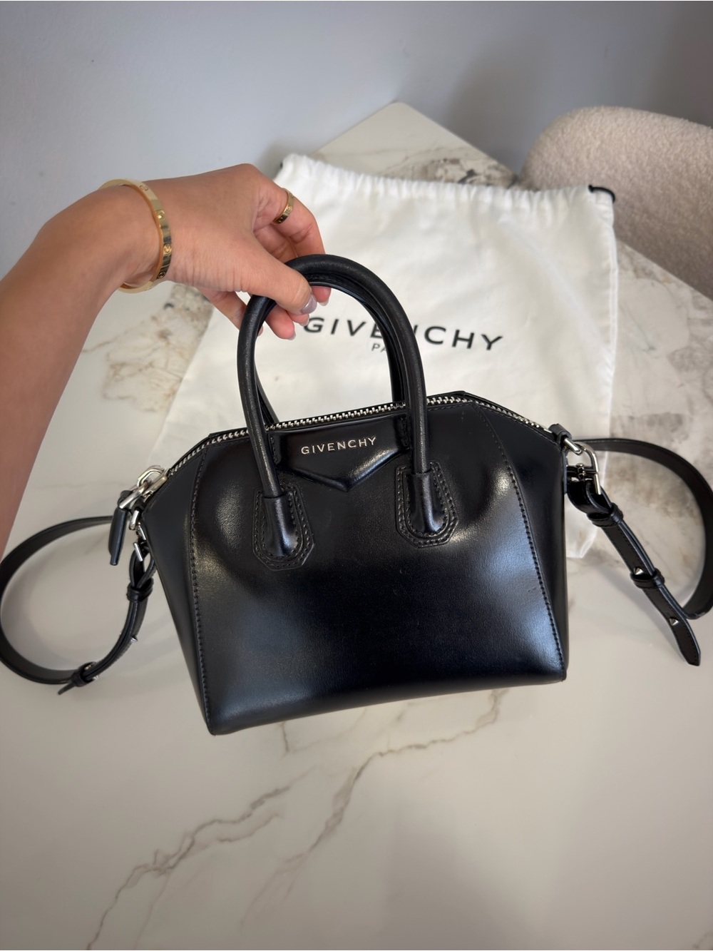 Givenchy Antigona Mini Leather Bag Satchel in Black